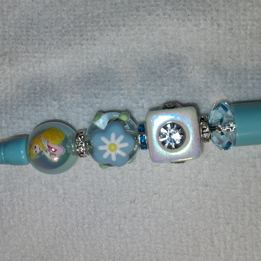 Handmade Princess Beaded Pen- Jasmine, Sleeping Beauty, Cinderella - Picture 6 of 8
